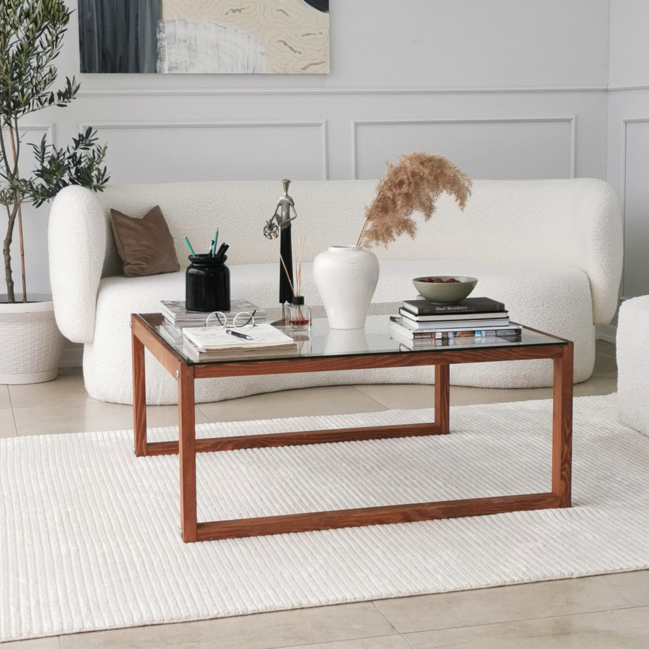 Poze Masuta de cafea Via transparent/stejar