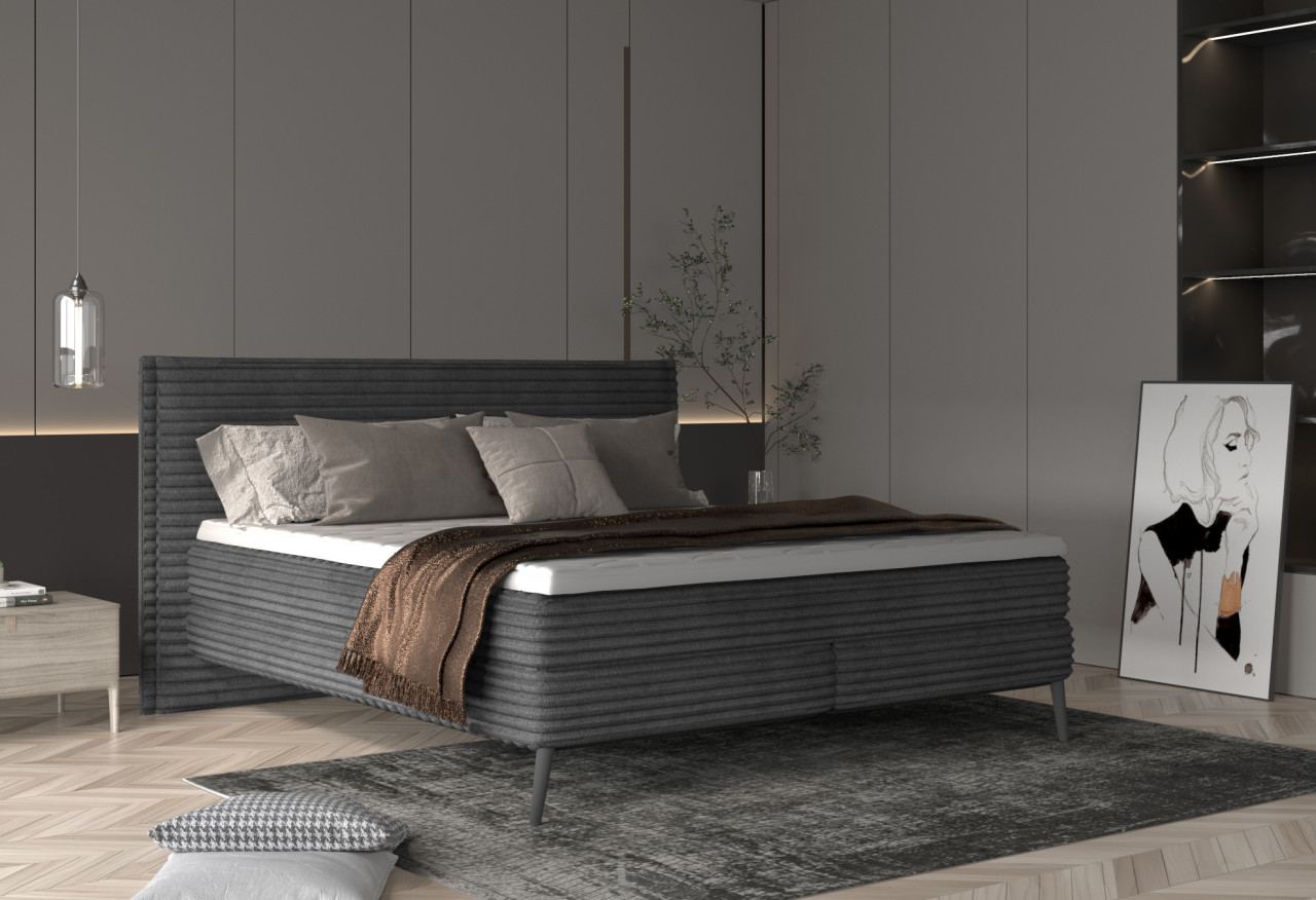 Poze Pat tapitat boxspring Harper 160x200 cm