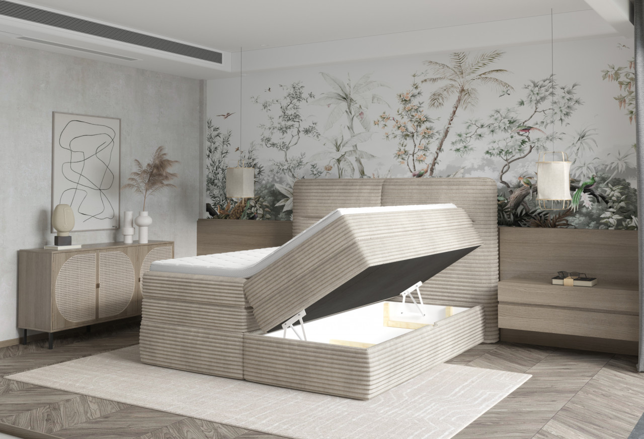 Poze Pat tapitat boxspring Hudson 160x200 cm