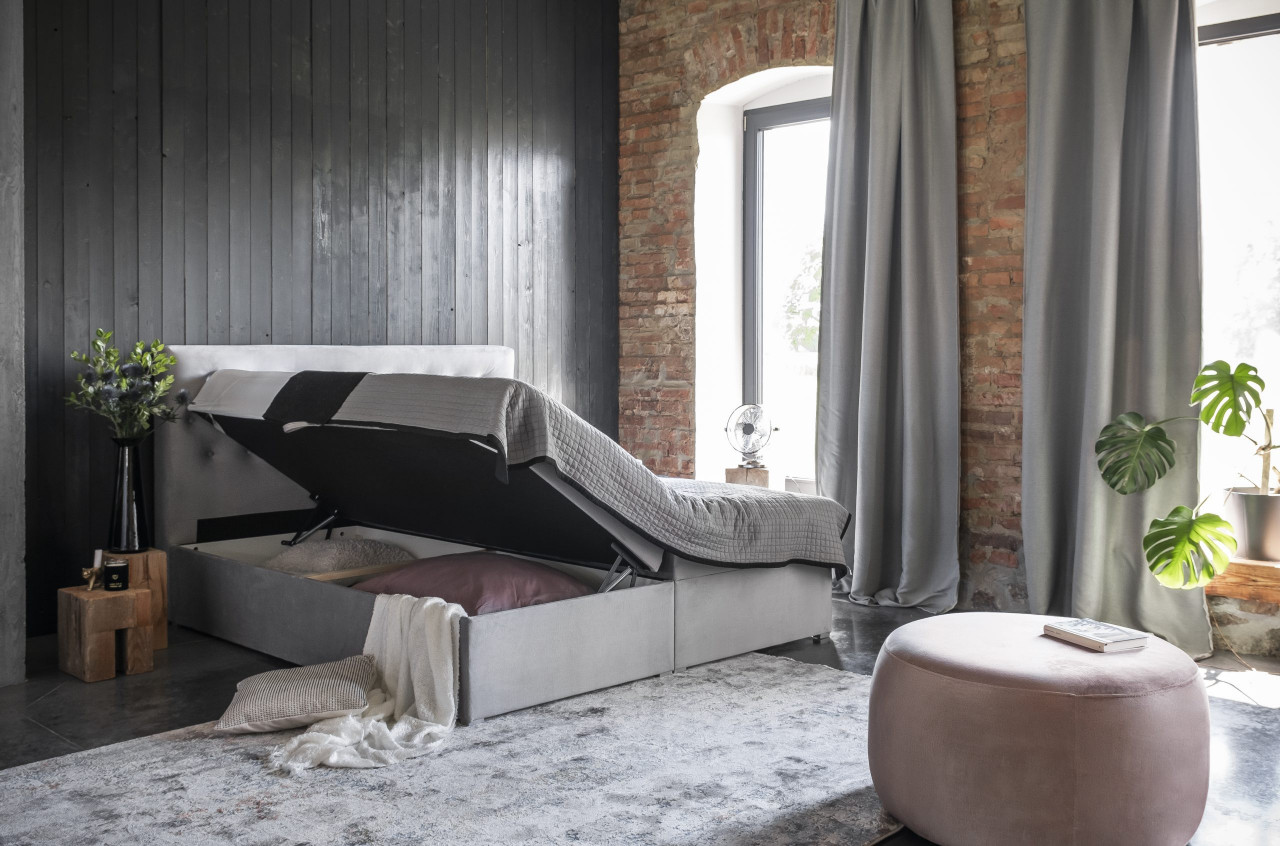 Poze Pat tapitat boxspring Loree – 140/200 cm