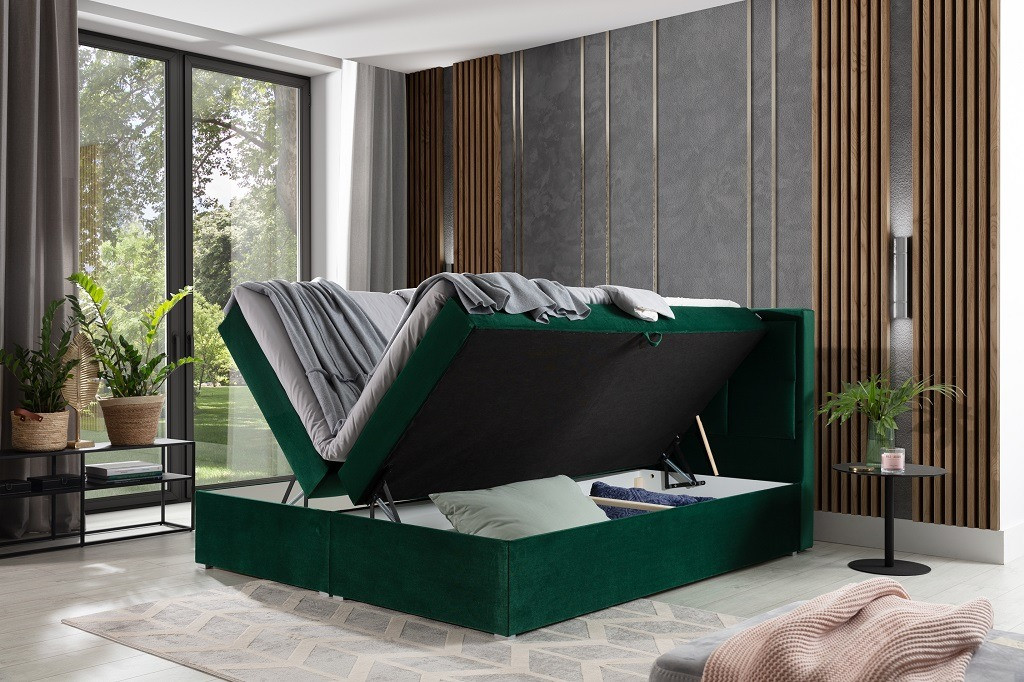 Poze Pat tapitat boxspring Meron – 180/200 cm