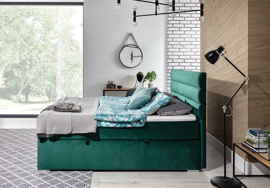 Poze Pat tapitat boxspring Softy – 140/200 cm