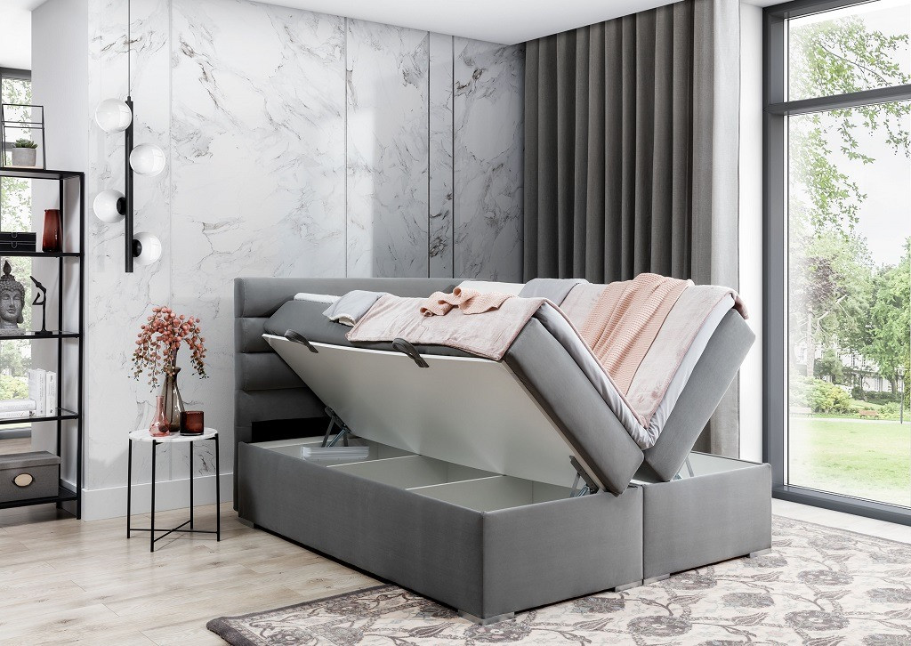 Poze Pat tapitat boxspring Softy – 160/200 cm