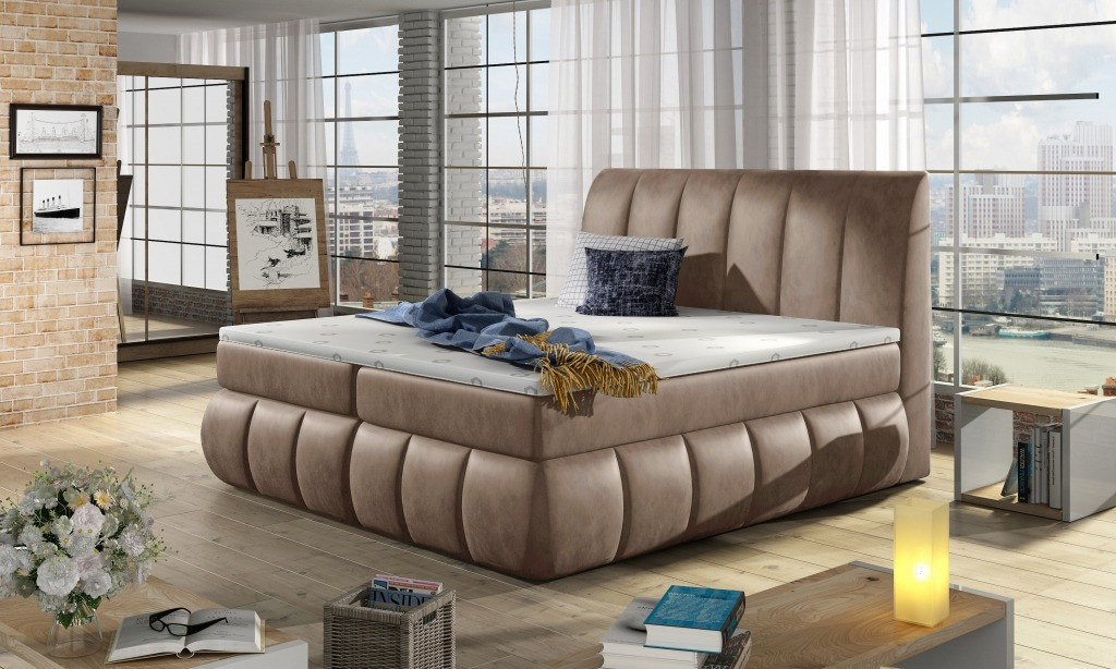 Poze Pat tapitat boxspring Vincenzo – 160/200 cm