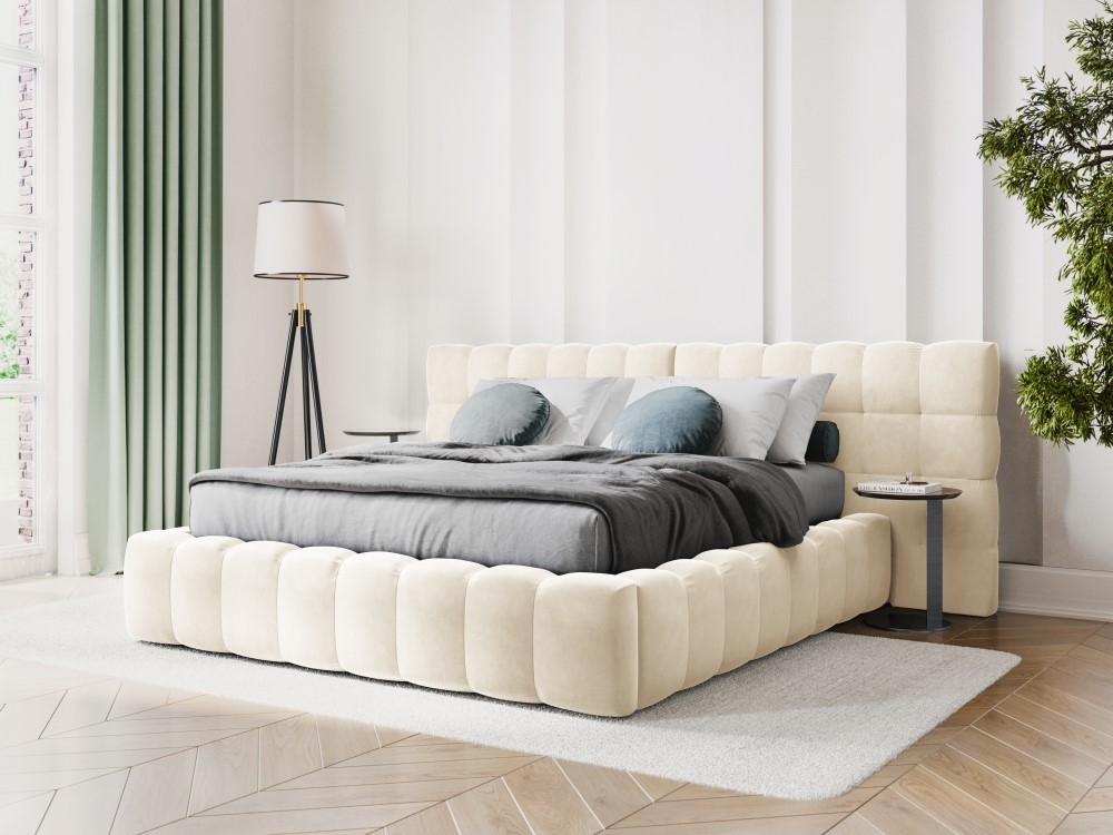Poze Pat tapitat catifea Bali T – 140×200 cm