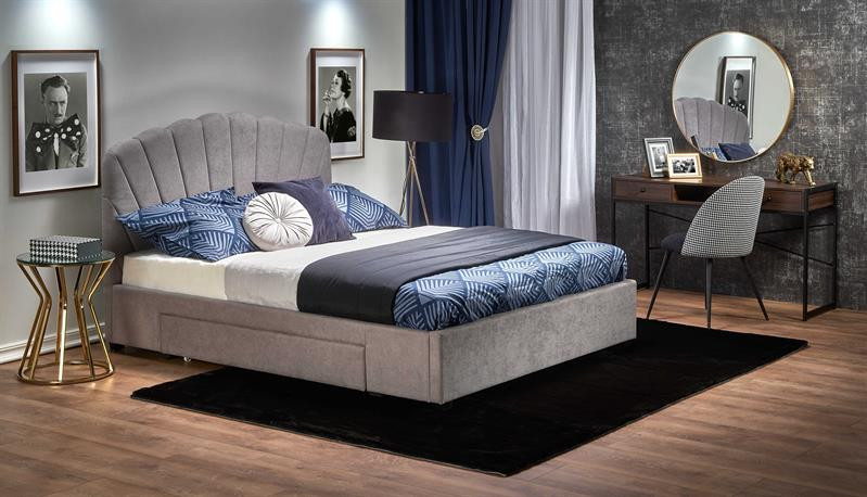 Poze Pat tapitat Gabriella Gri – 160×200 cm
