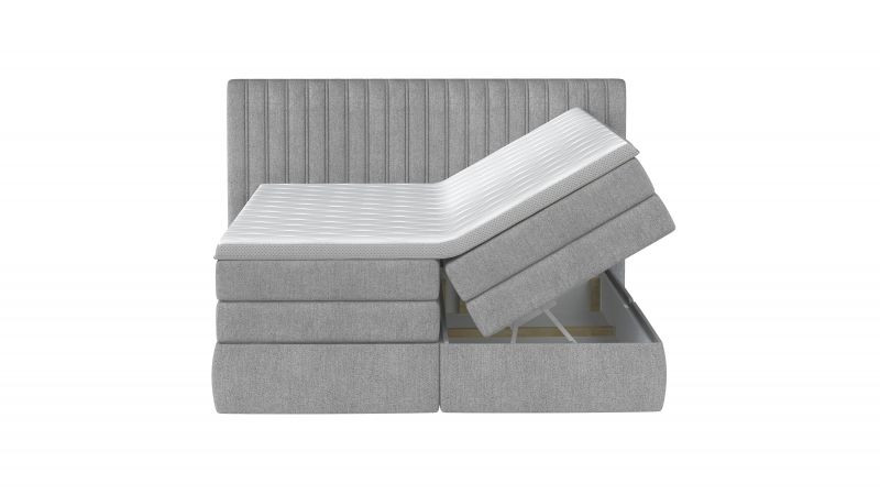 Poze Pat tapitat tip boxspring Minola – 140/200, L217 x l159 x h121 cm