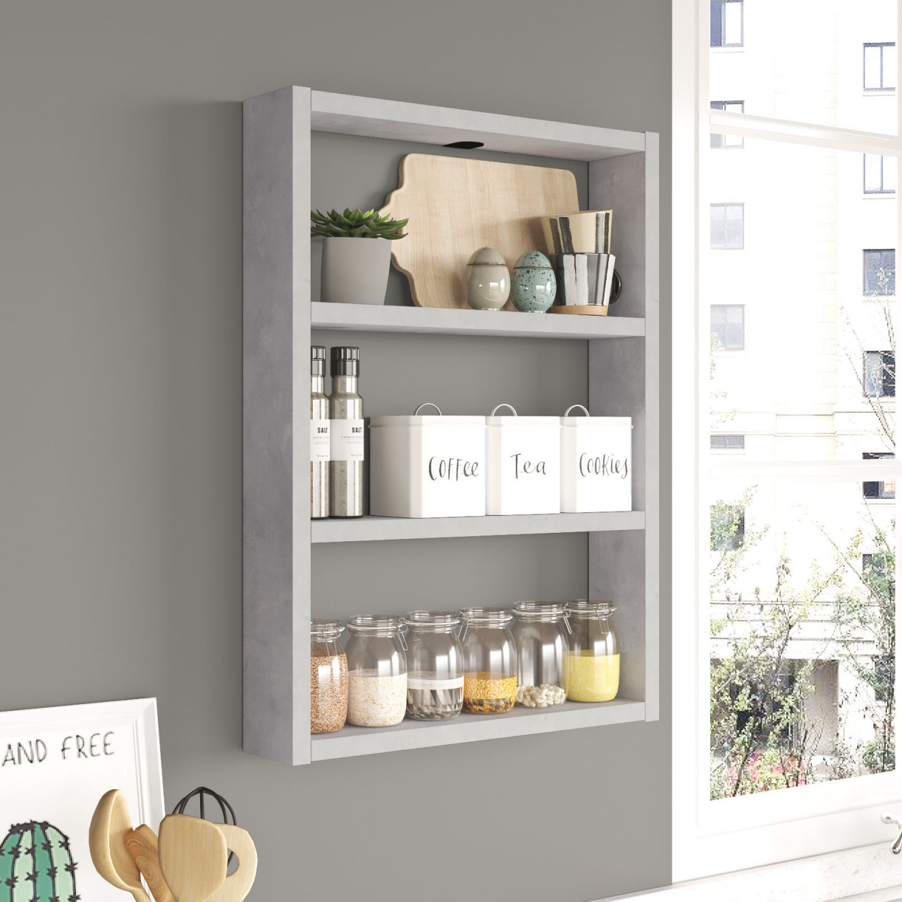 Poze Raft de perete PR1 - RT gri