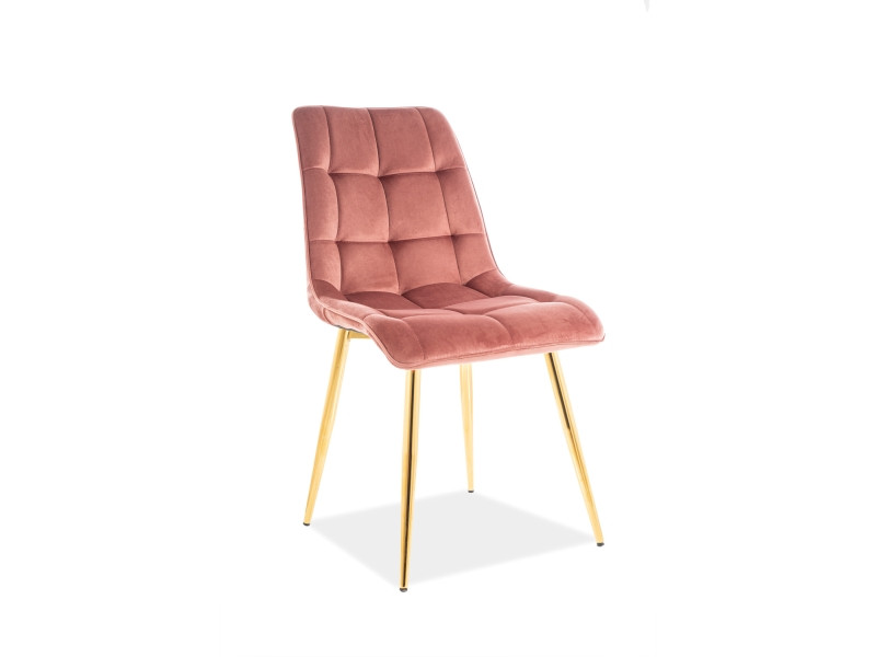 Poze Scaun Chic velvet roz/auriu Blu52
