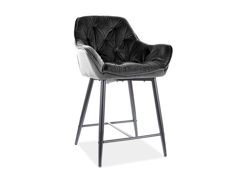 Poze Scaun de bar Cherry velvet H-2 negru Blu19
