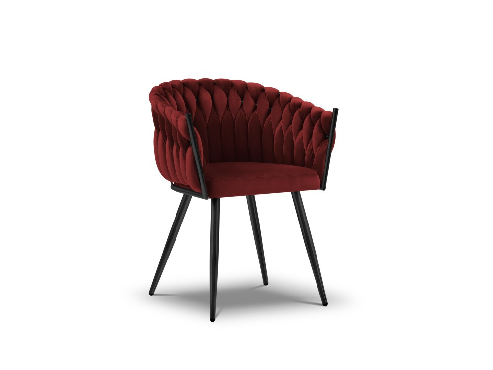 Poze Scaun tapitat cu catifea Shirley/picioare negre - H76 cm