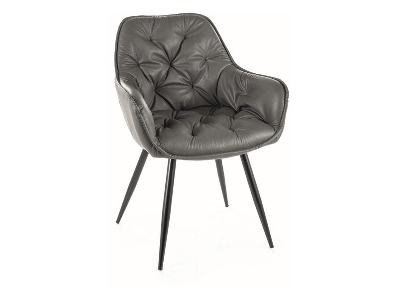 Poze Scaun tapitat cu piele Cherry gri/negru Buffalo06