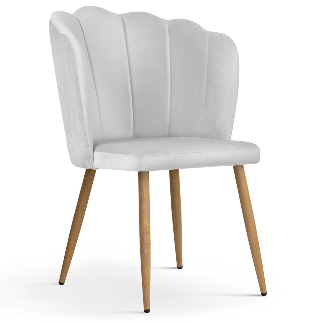 Poze Scaun tapitat Hilton gri picioare natur - H88 cm
