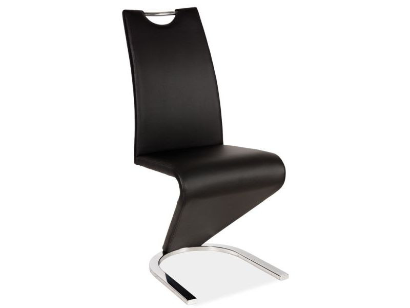 Poze Scaun tapitat piele H-090 negru - H 102 cm