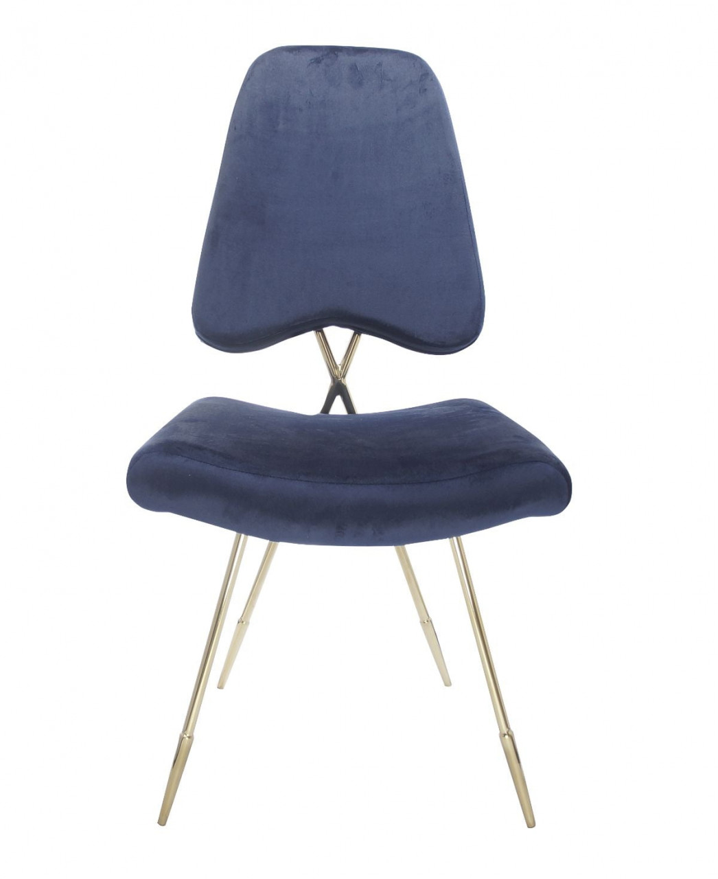 Poze Scaun tapitat Salvadore albastru/gold – H93 cm