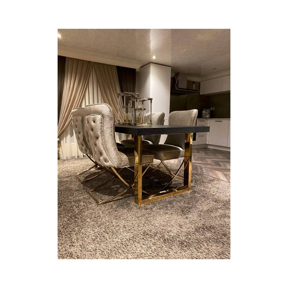 Poze Scaun tapitat Scarlet gri deschis/gold h97 cm
