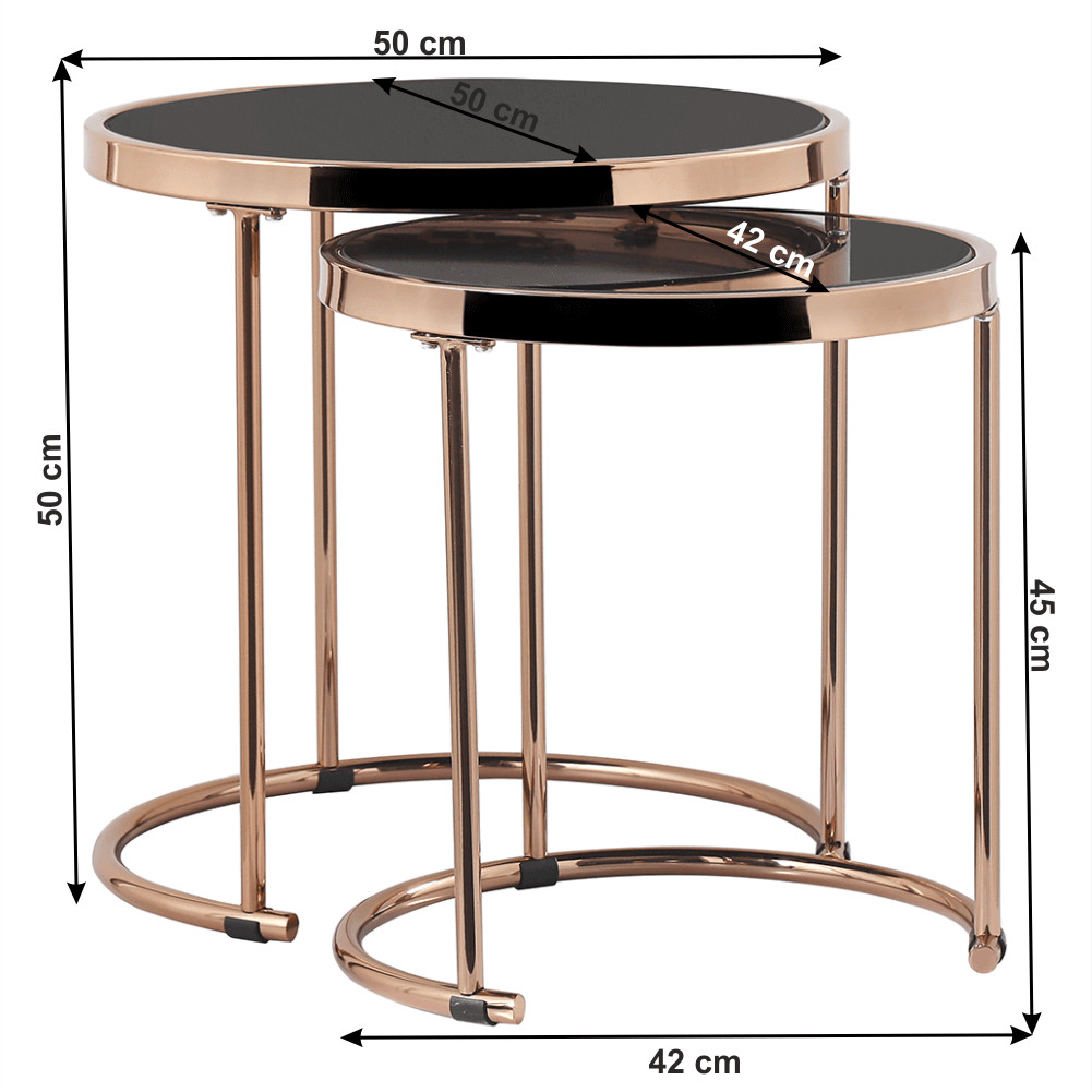 Poze Set 2 masute de cafea MORINO rose gold