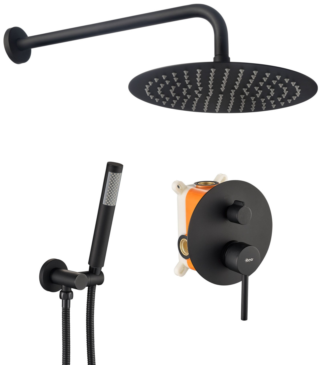 Poze Set baterie pentru dus Lungo negru mat