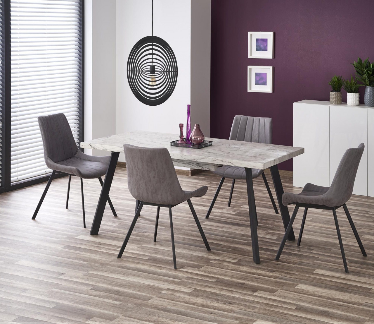Poze Set masa extensibila Dallas 160-220 cm + 4 scaune K279 gri