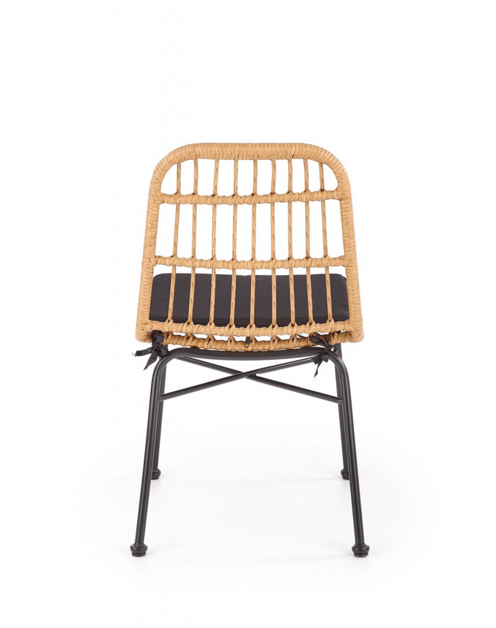 Poze Set masa extensibila Greg L124-168 cm + 4 scaune K401 ratan natural/negru