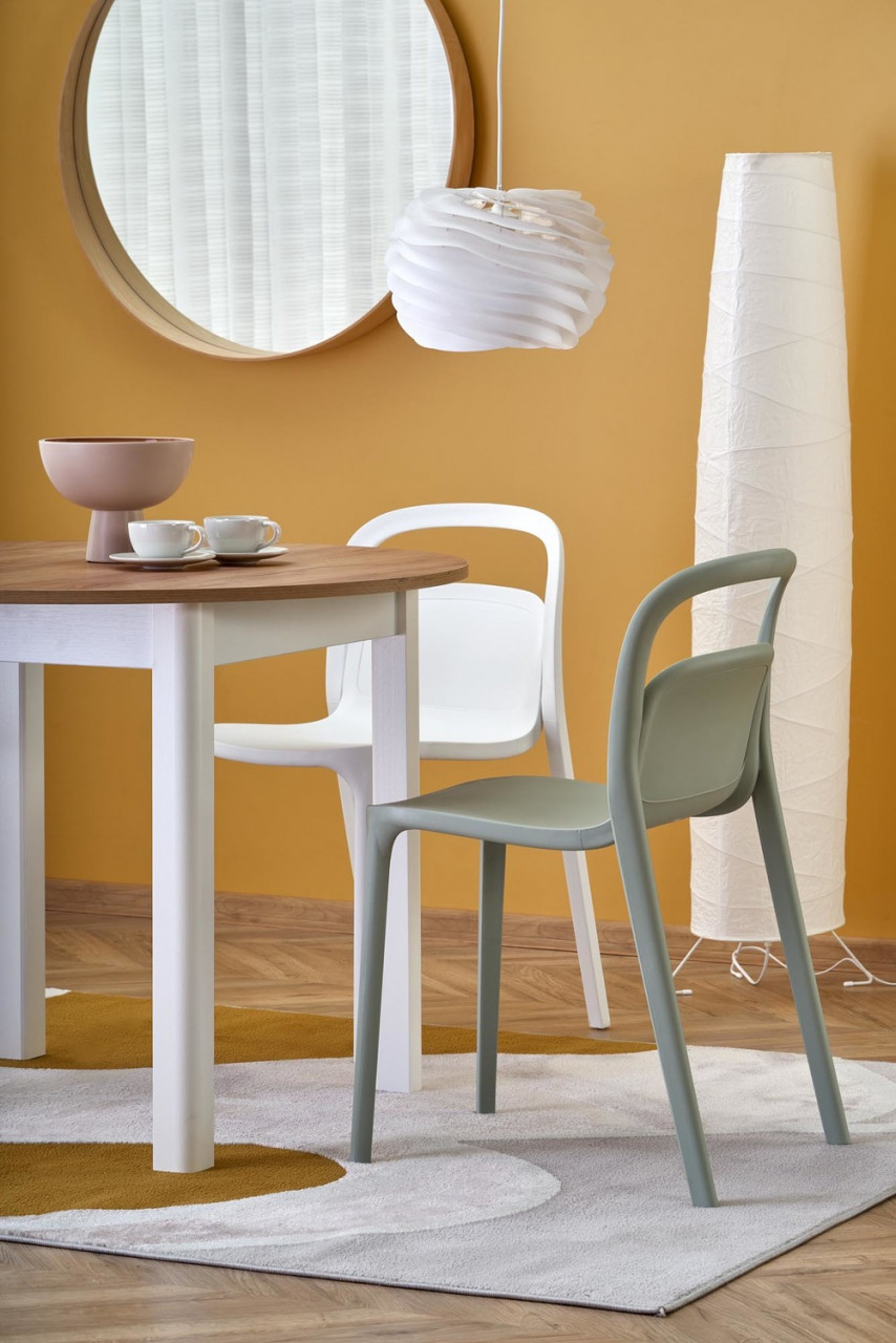 Poze Set masa extensibila Ringo stejar artizan/alb L102-142 cm + 2 scaune K490 alb + 2 scaune K490 menta