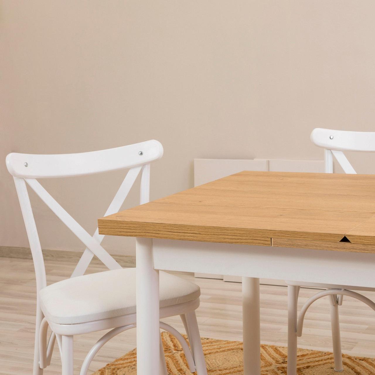 Poze Set masa extensibila si scaune (5 piese) OLİVER AÇL.WHİTE KARİNA-WHİTE