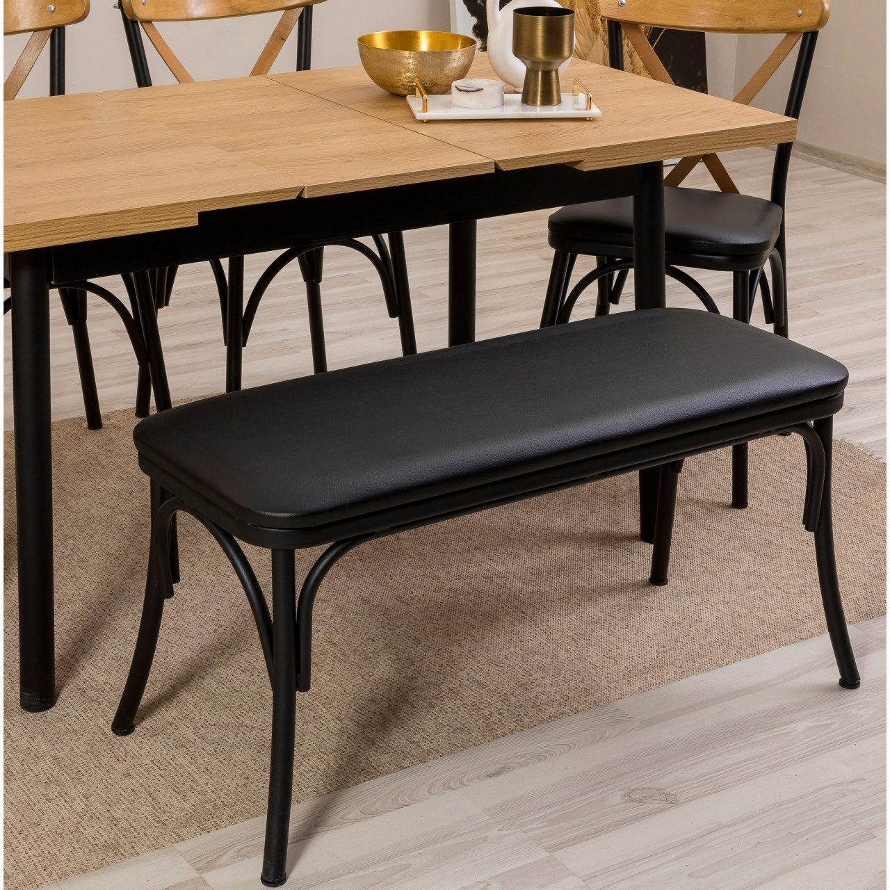 Poze Set masa extensibila si scaune (6 piese) OLİVER AÇL.KARİNA-BLACK