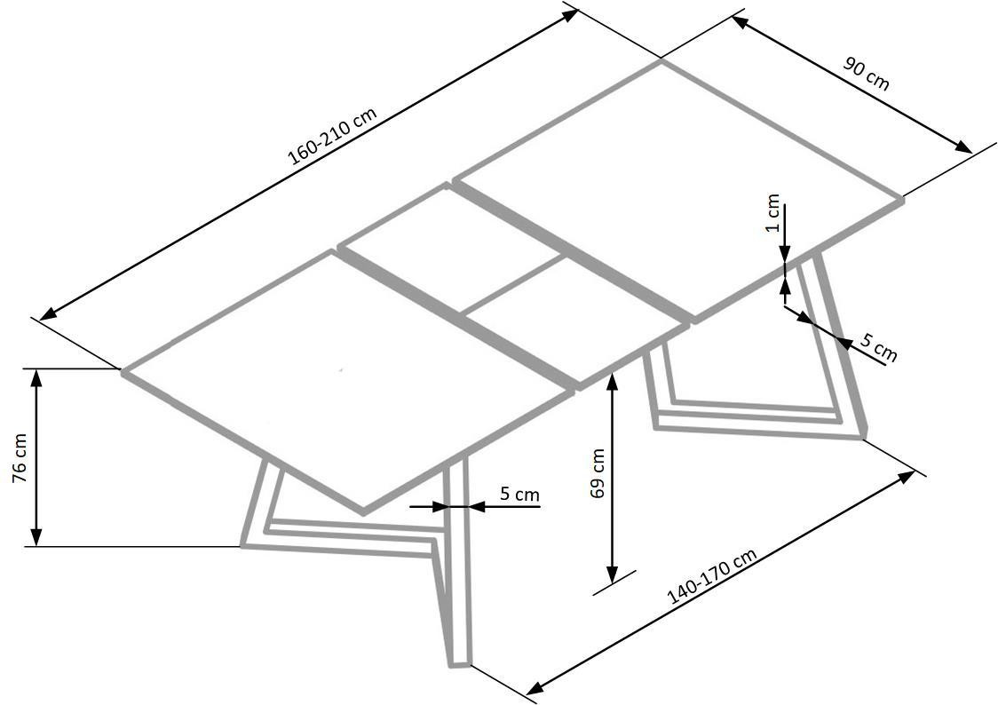 Poze Set masa extensibila Tiziano + 4 scaune K430 gri