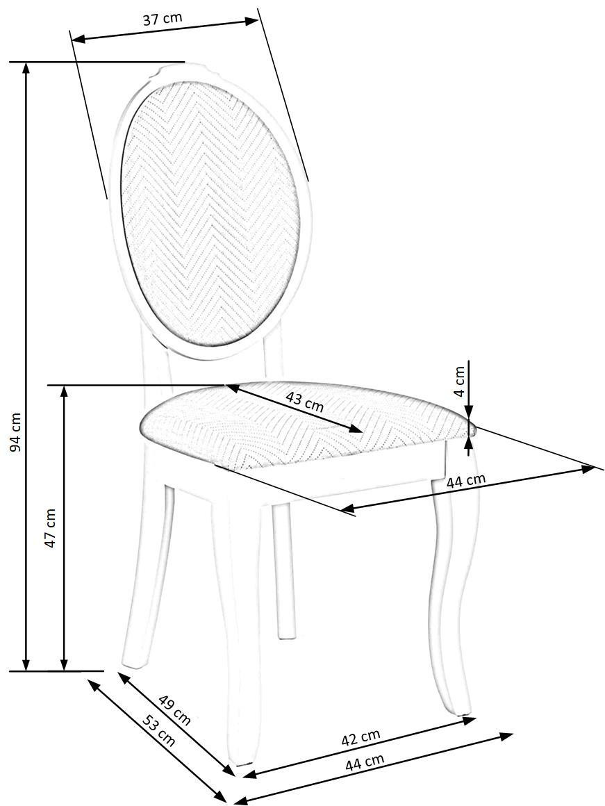 Poze Set masa extensibila Windsor stejar inchis/alb L160-240 cm + 4 scaune Velo gri/alb