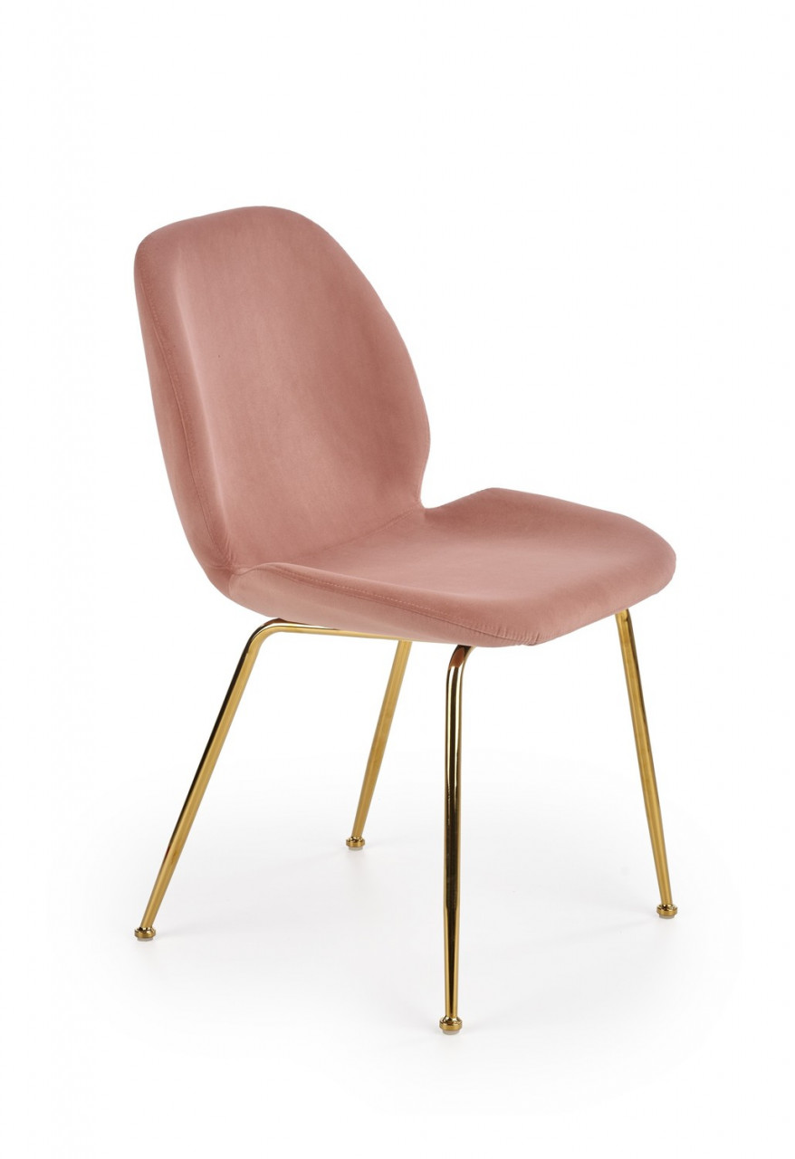 Poze Set masa rotunda Rondo diametru 110 cm + 4 scaune K381 velvet roz/auriu