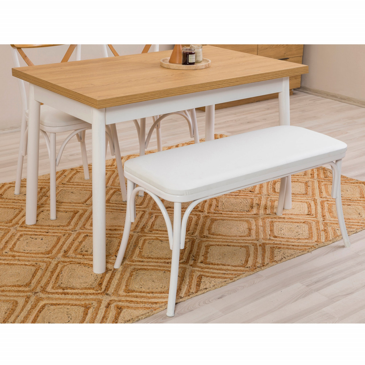 Poze Set masa si scaune (4 piese) OLİVER SBT WHİTE-KARİNA