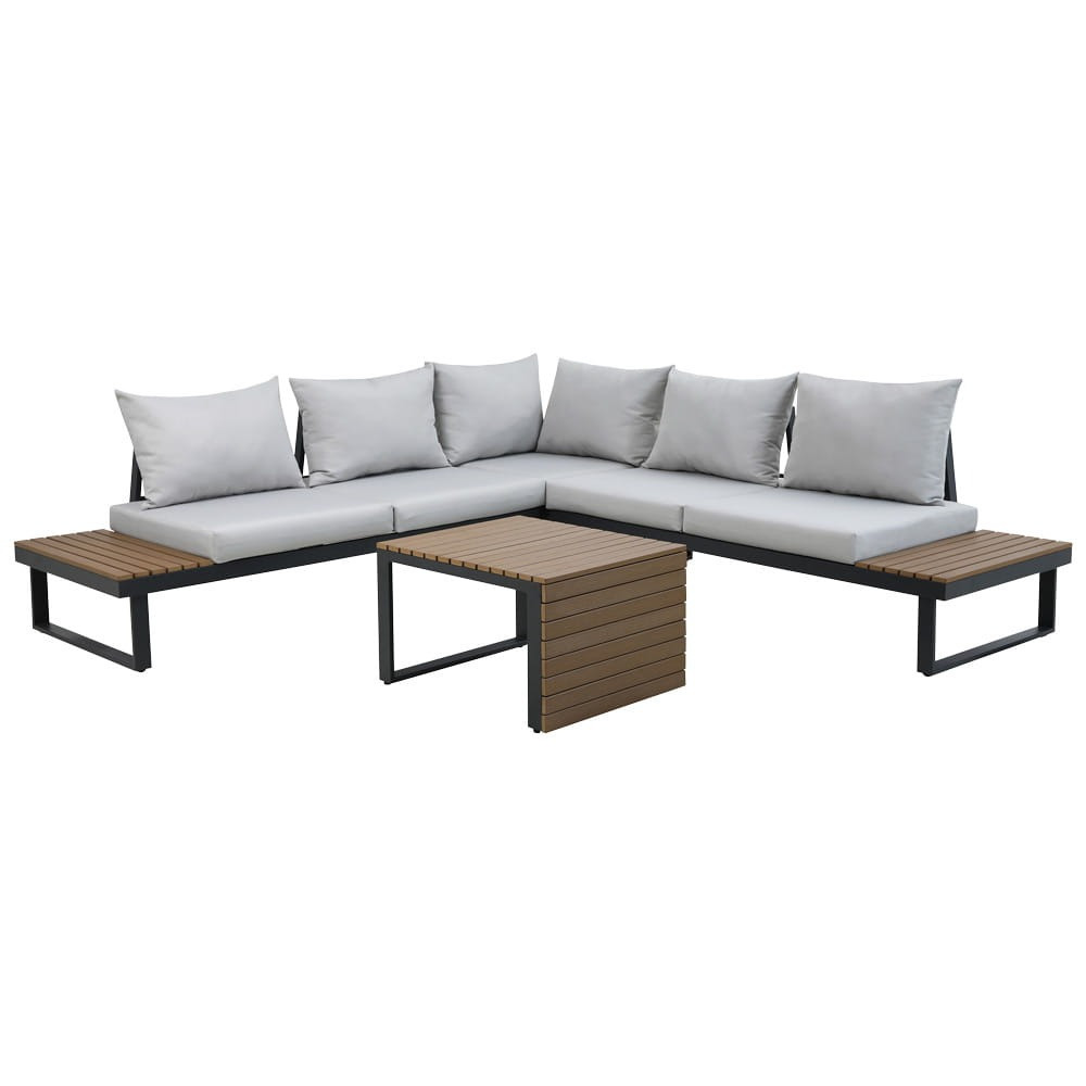 Poze Set masuta + canapea Marbella gri
