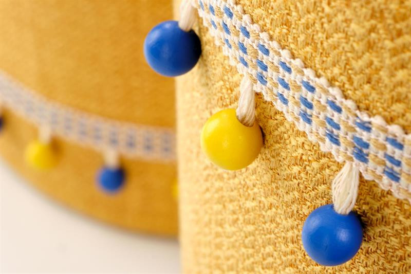 Poze Set tabureti tapitati Grado Galben