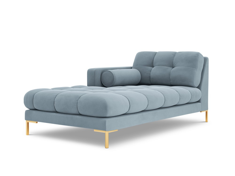 Poze Sezlong tapitat Bali velvet/picioare gold – L185 x l102 x h75