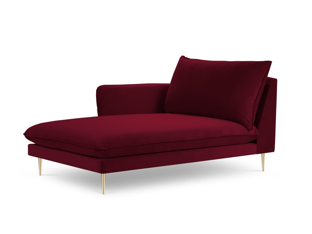 Poze Sezlong tapitat Vienna velvet/picioare gold – L170 x l110 x h95