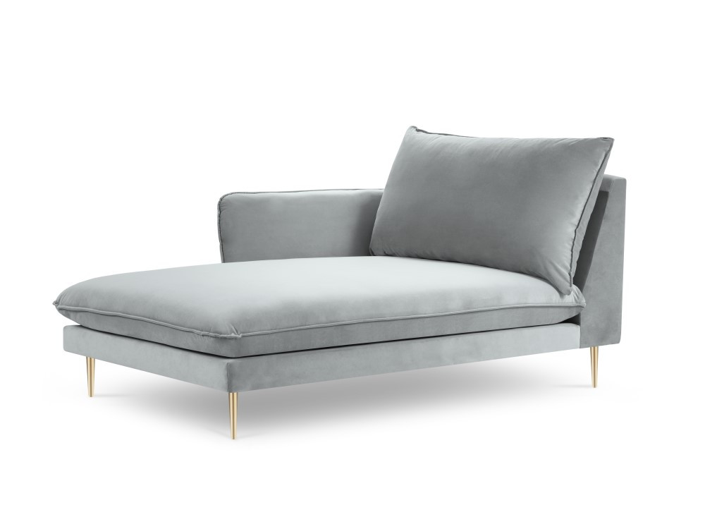 Poze Sezlong tapitat Vienna velvet/picioare gold – L170 x l110 x h95