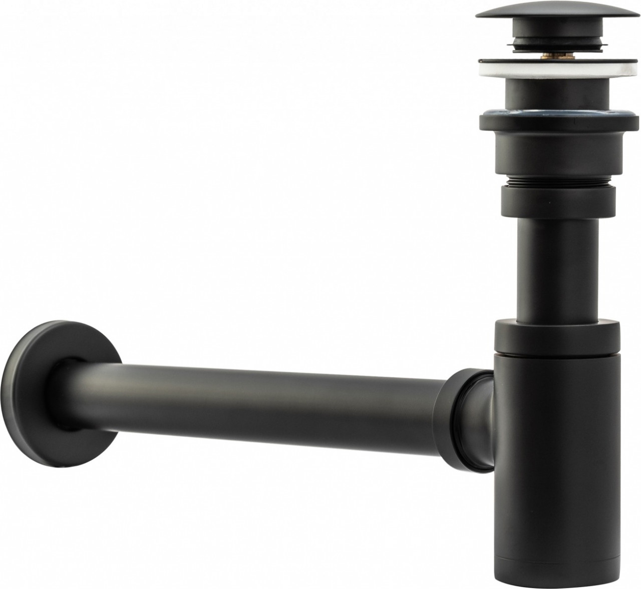 Poze Sifon cu ventil pentru lavoar Click-Clack universal negru mat