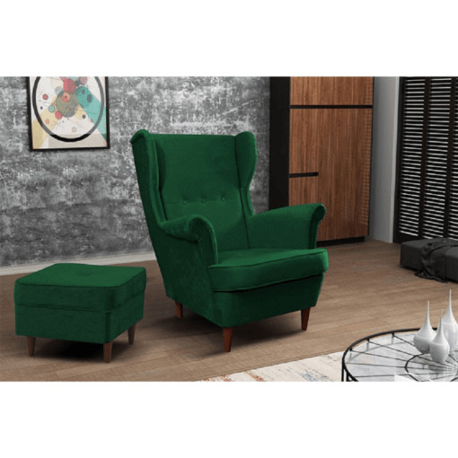 Poze Taburet modern verde/nuc RUFINO 50lx40hx50a cm