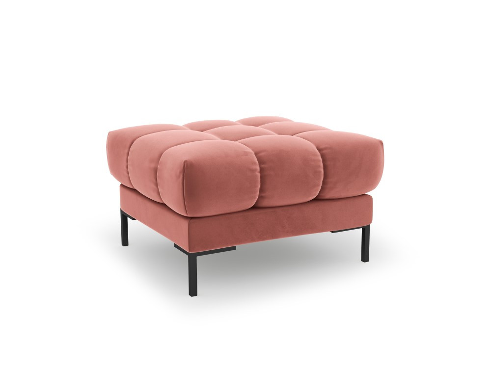 Poze Taburet tapitat Bali velvet/picioare negre – L60 x l60 x h41
