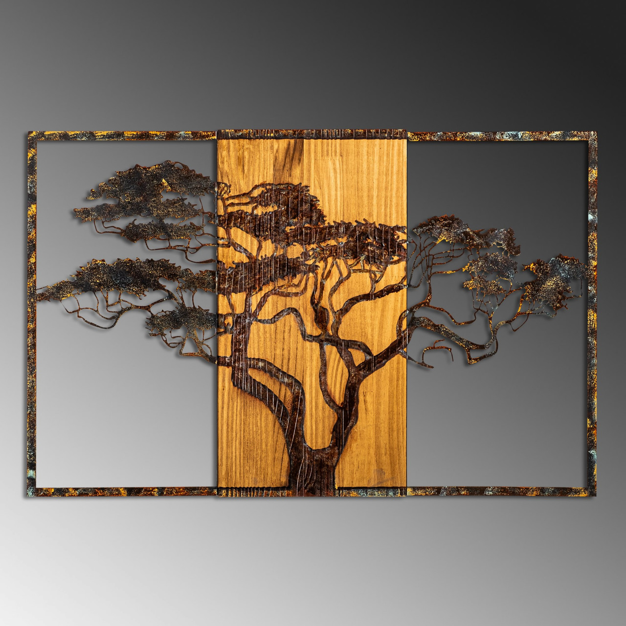 Poze Accesoriu decorativ de perete din lemn Acacia Tree - 388-A