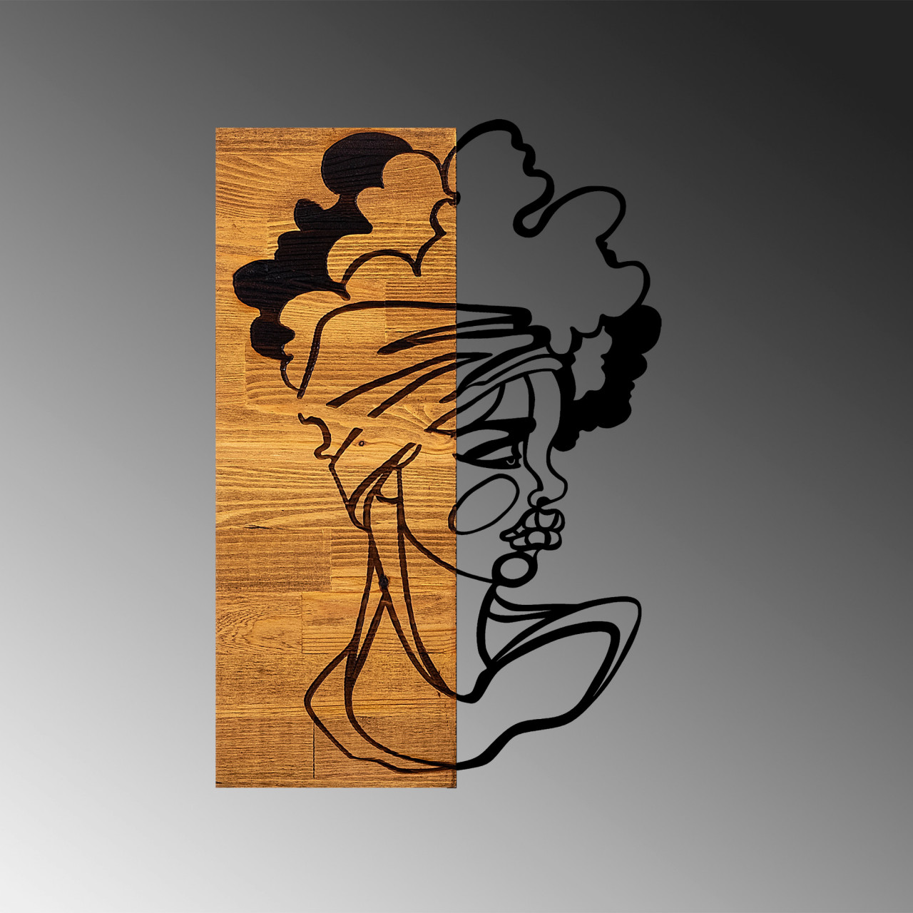 Poze Accesoriu decorativ de perete din lemn African woman 3
