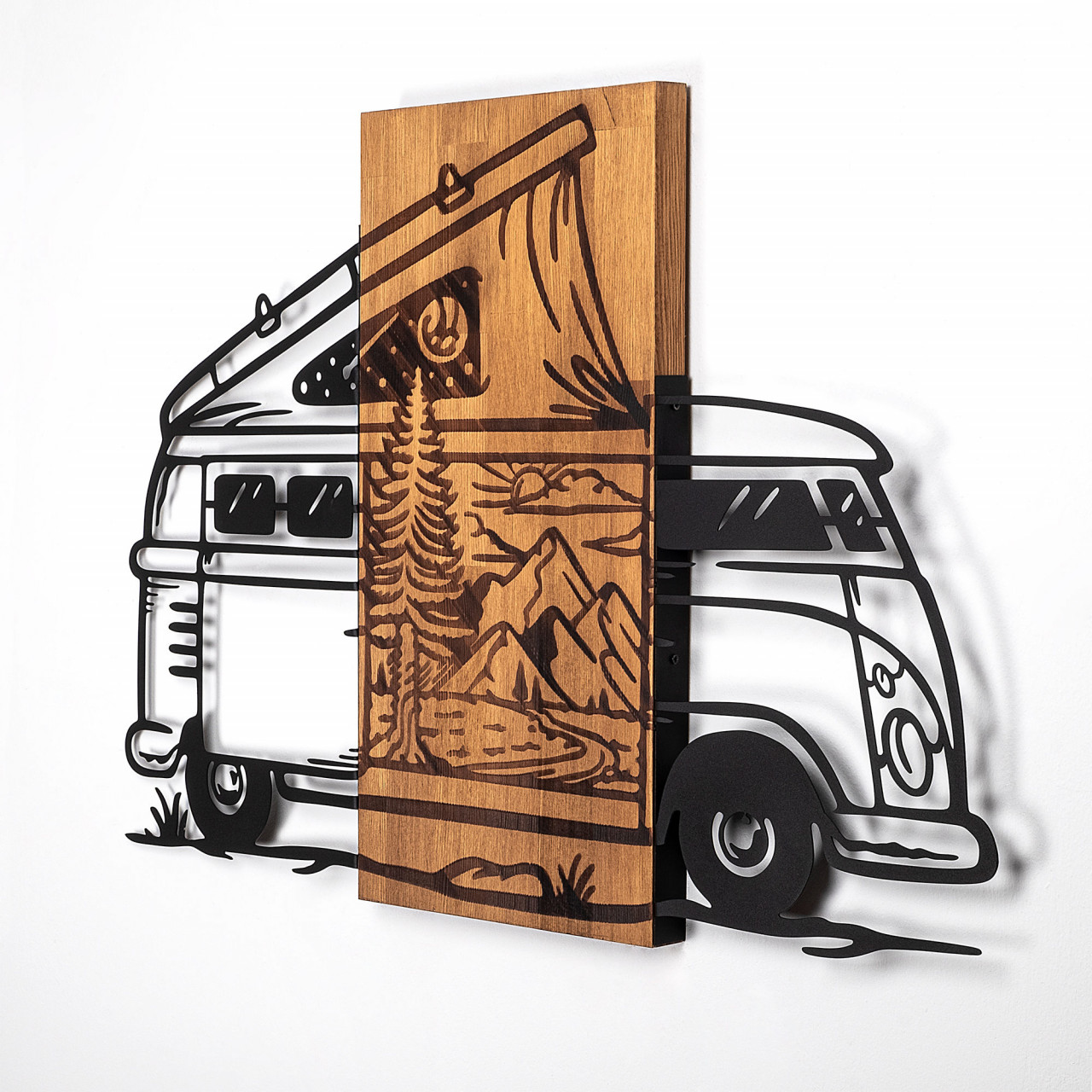 Poze Accesoriu decorativ de perete din lemn Caravan holiday - 379