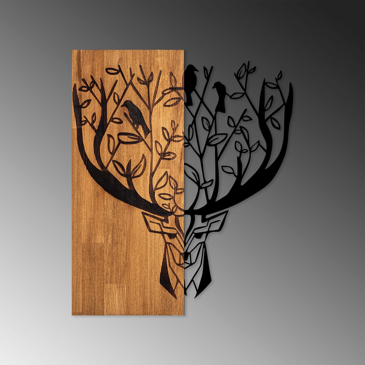 Poze Accesoriu decorativ de perete din lemn Deer 1