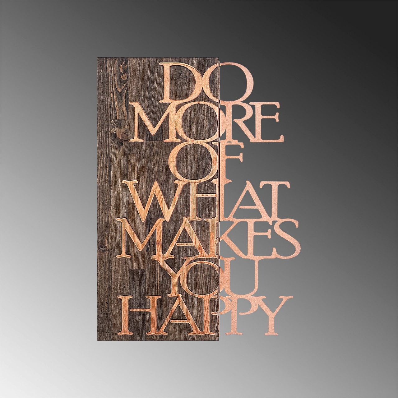 Poze Accesoriu decorativ de perete din lemn Do More Of What Makes You Happy - Copper