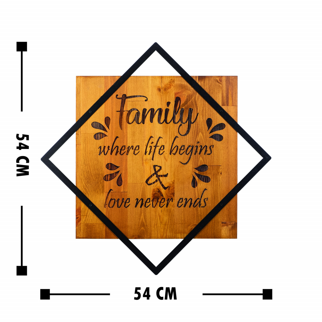 Poze Accesoriu decorativ de perete din lemn Family where life begins