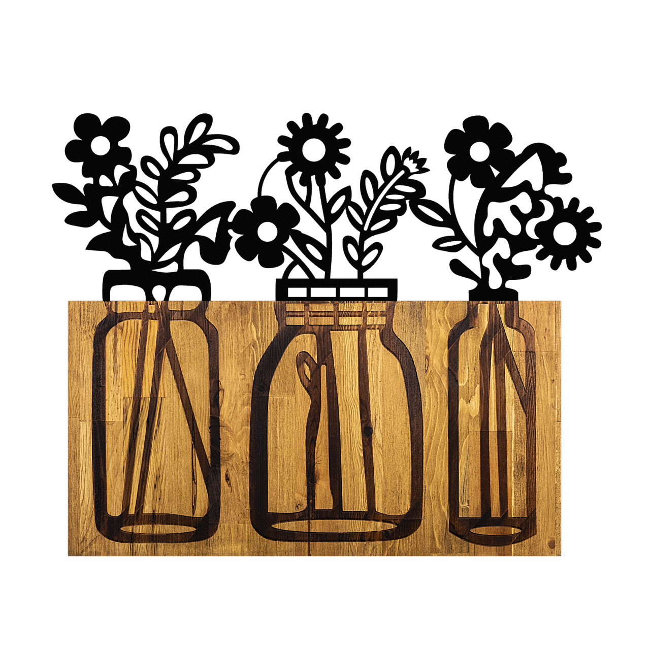 Poze Accesoriu decorativ de perete din lemn Flower 5