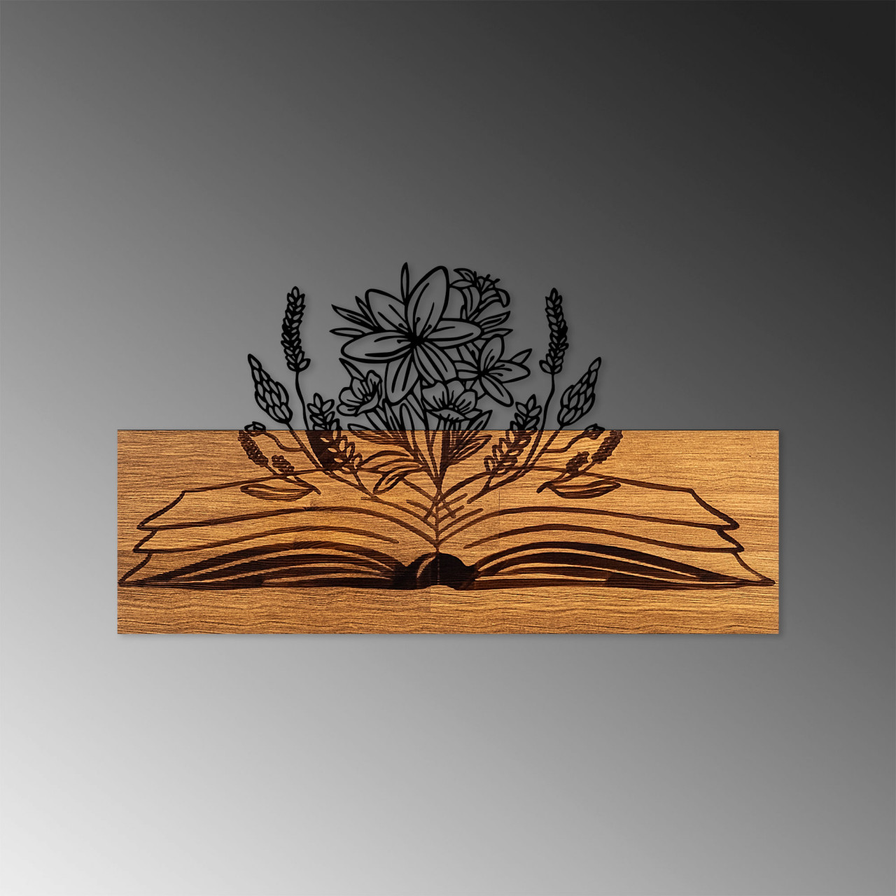 Poze Accesoriu decorativ de perete din lemn Flower from a book