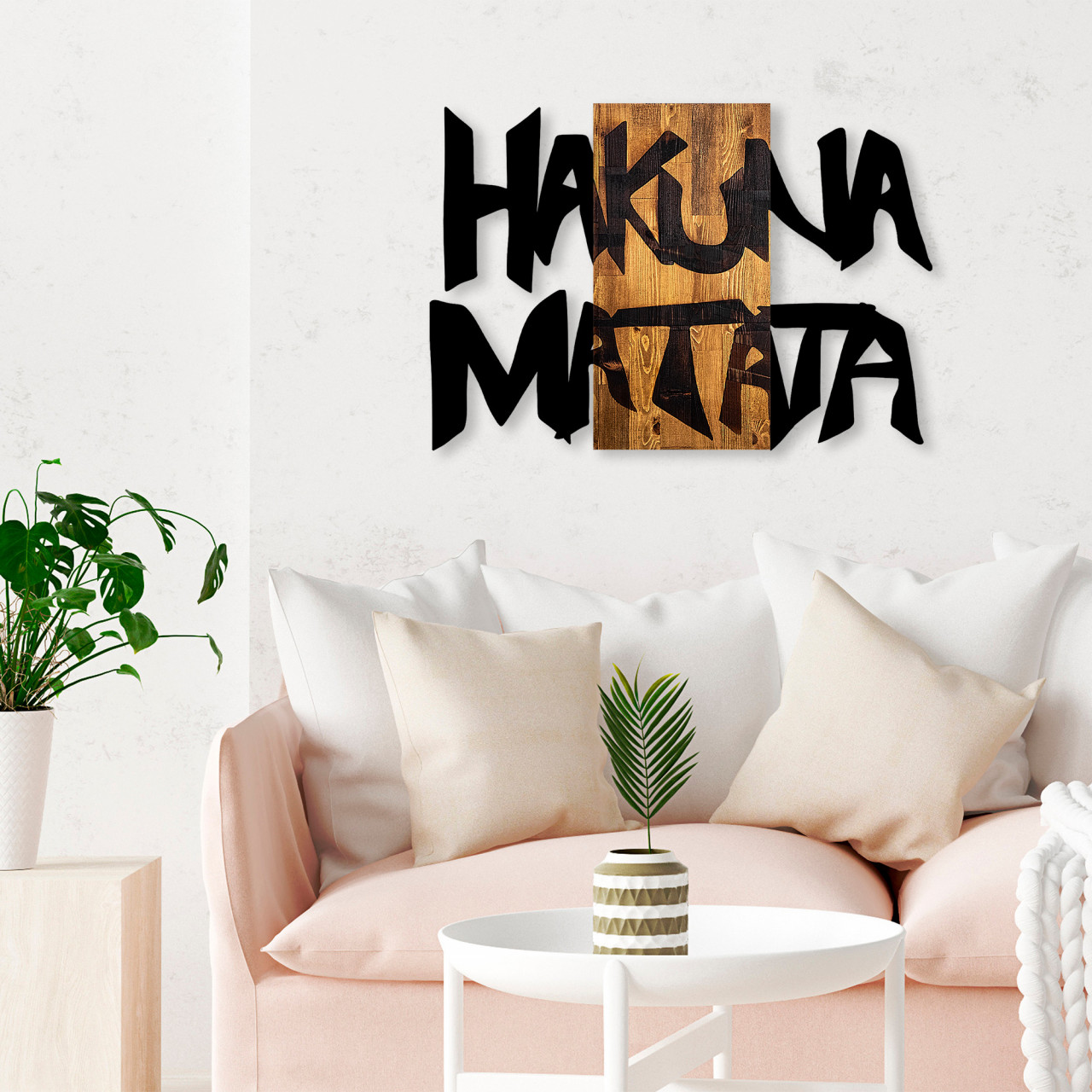 Poze Accesoriu decorativ de perete din lemn Hakuna Matata 5