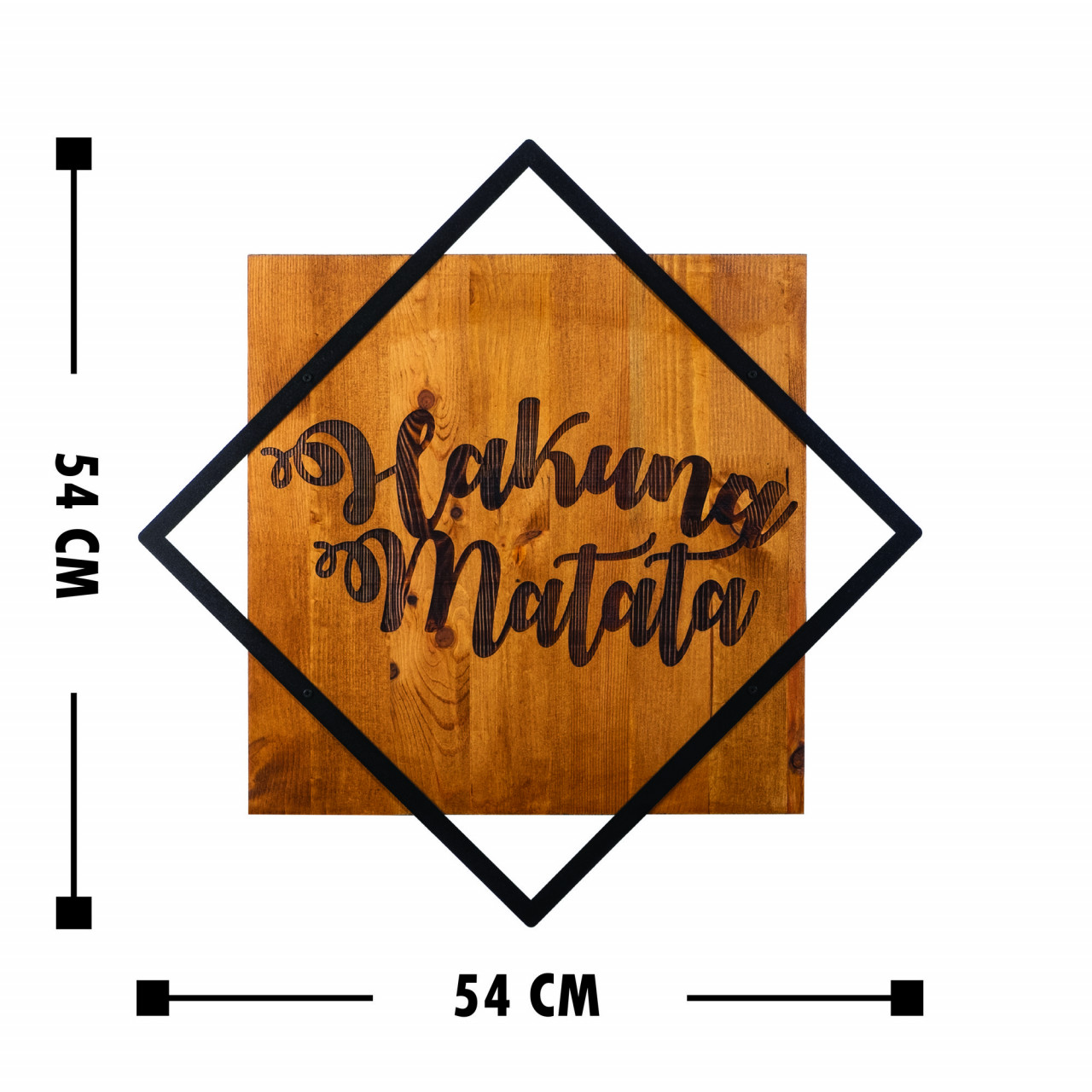 Poze Accesoriu decorativ de perete din lemn Hakuna Matata nuc/negru