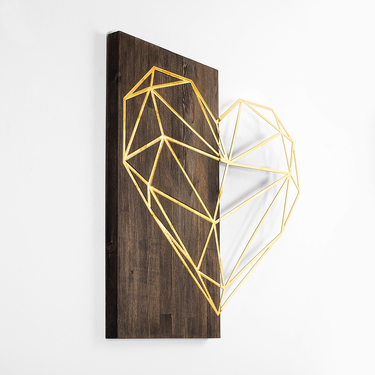 Poze Accesoriu decorativ de perete din lemn Heart auriu